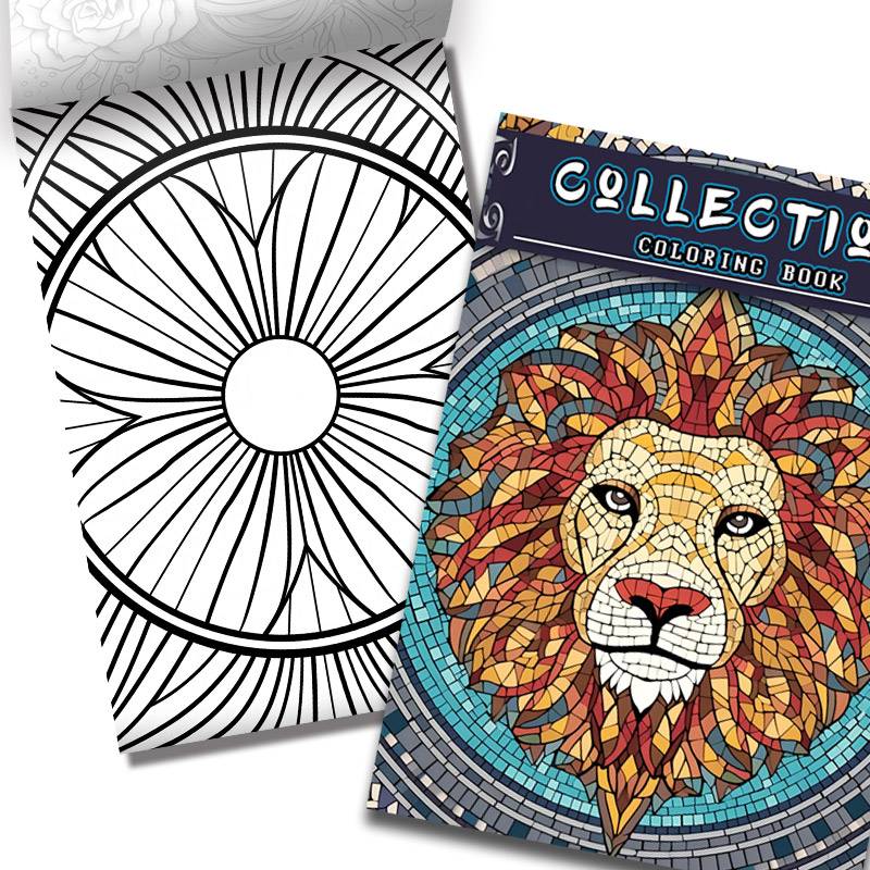 (Original, Upgraded Version, 25 Sheets Of Thick Paper, Flip-up Adhesive) A  Coloring Book With Mandala Animals, Mosaics, Kaleidoscope Patterns, Etc. Fo